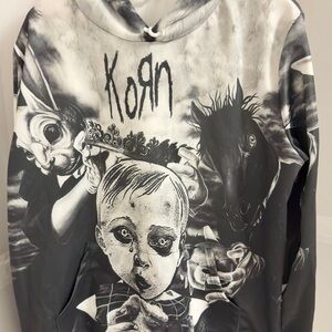 Korn Black and White Graphic Hoodie